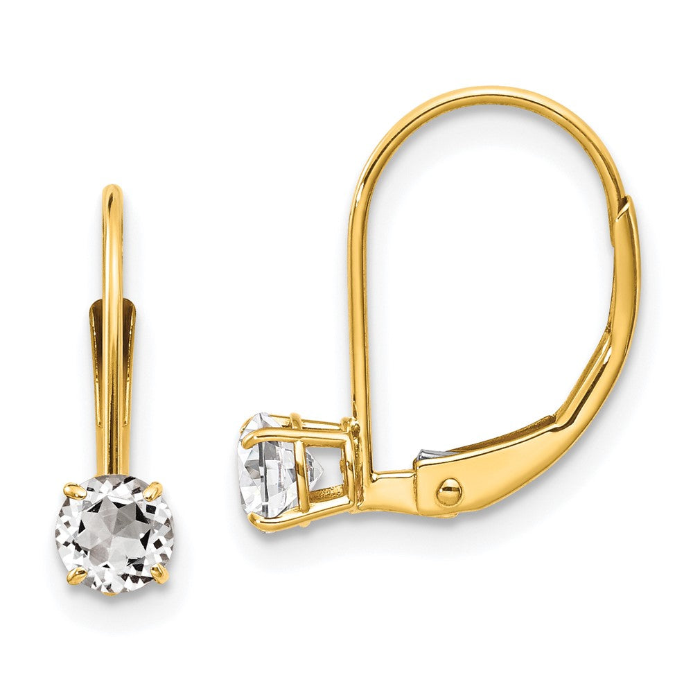 Leverback Birthstone Earrings Basket Setting