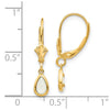 14k 6x4mm Pear Bezel October/Opal Leverback Earrings