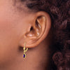 14k 6x4 Oval Bezel February/Amethyst Leverback Earrings
