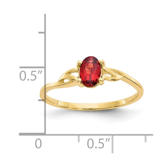 14k 6x4 Oval Garnet Birthstone Ring
