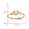 14k 6x4 Oval White Topaz Birthstone Ring