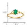 14k 6x4 Oval Emerald Birthstone Ring
