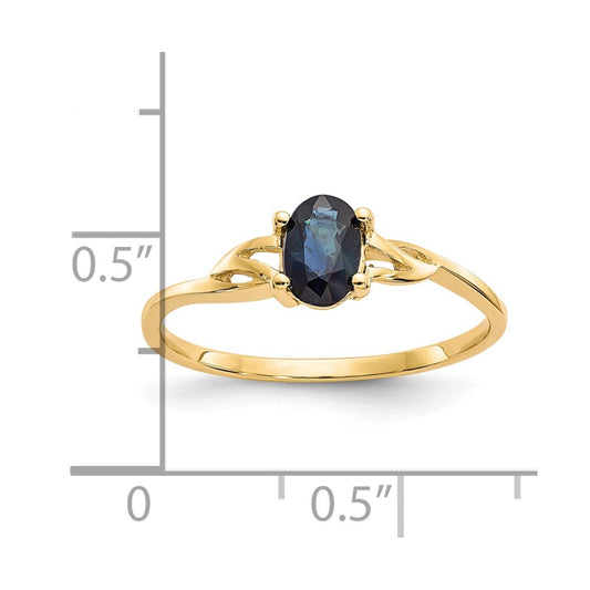 14k 6x4 Oval Sapphire Birthstone Ring