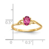 14k 6x4 Oval Pink Tourmaline Birthstone Ring