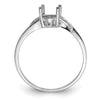 14k White Gold 6x4 Oval Birthstone Ring Mounting