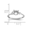 14k White Gold 6x4 Oval Birthstone Ring Mounting