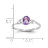 14k White Gold 6x4 Oval Amethyst Birthstone Ring