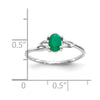 14k White Gold 6x4 Oval Emerald Birthstone Ring