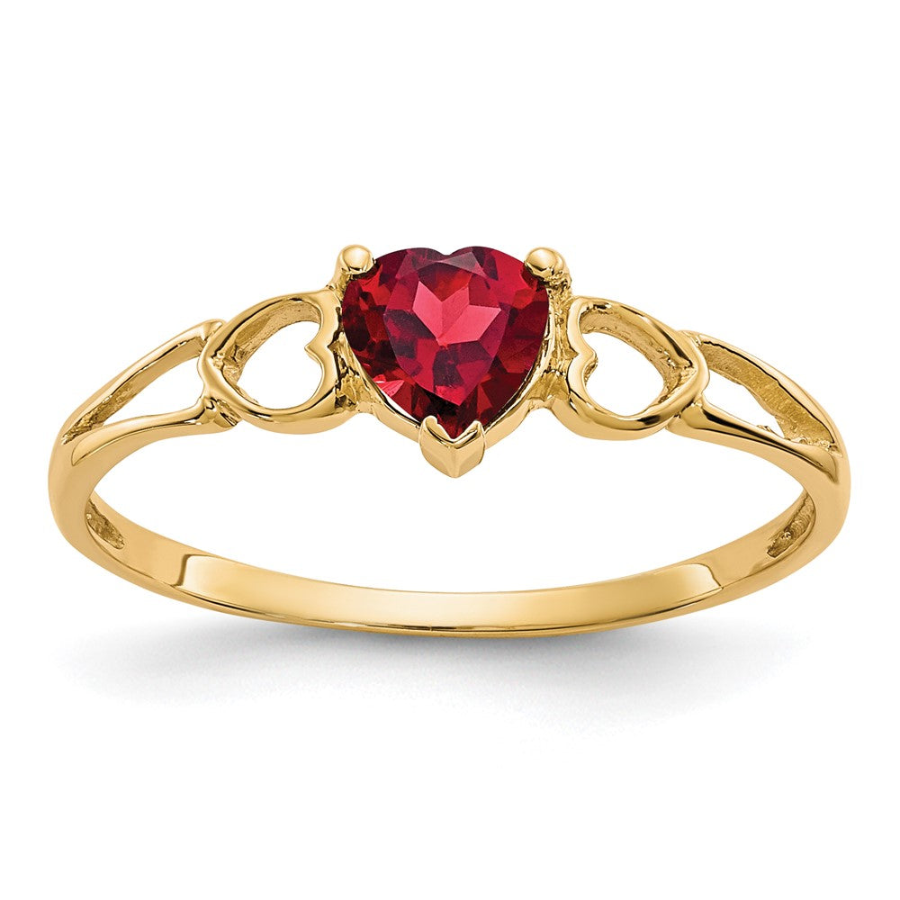 Genuine Birthstone Heart Ring