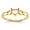14k 5mm Heart Birthstone Ring Mounting