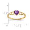 Genuine Birthstone Heart Ring — (02) February