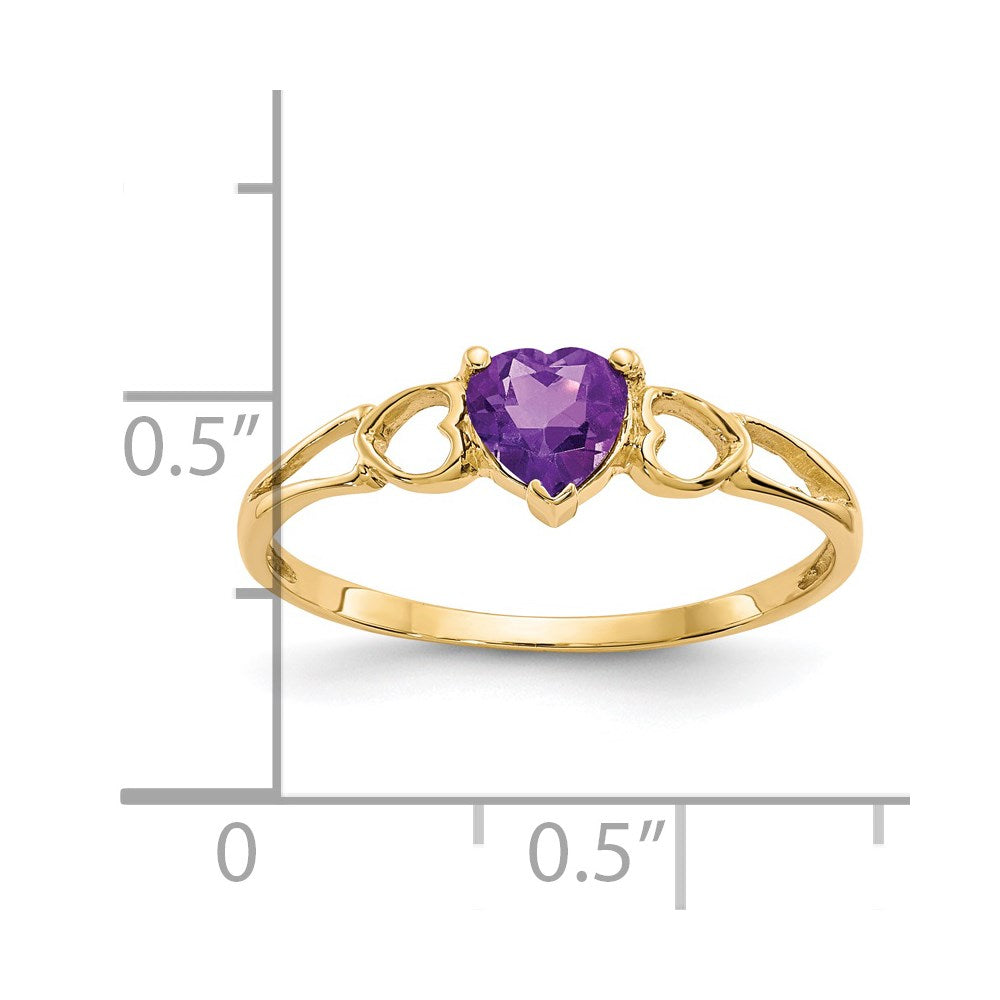 Genuine Birthstone Heart Ring — (02) February