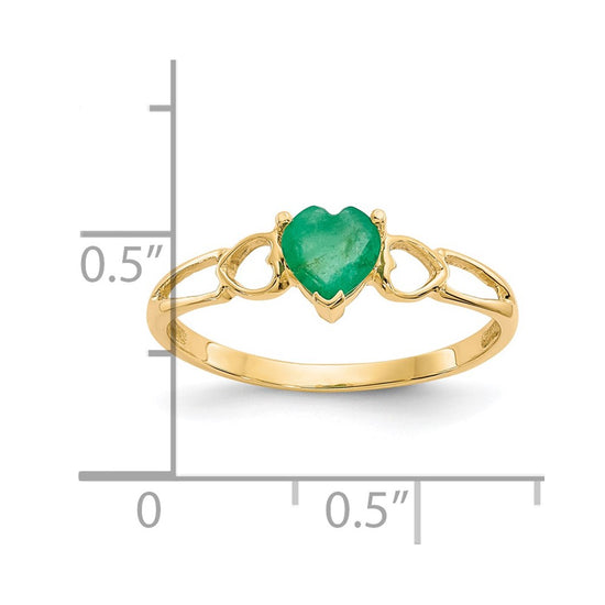 Genuine Birthstone Heart Ring — (05) May