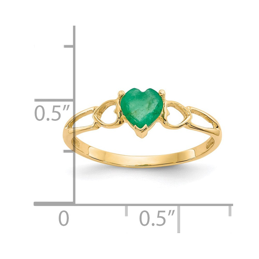 Genuine Birthstone Heart Ring — (05) May