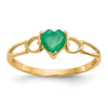 Genuine Birthstone Heart Ring — (05) May