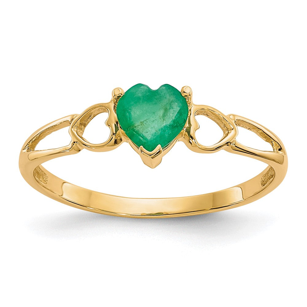 Genuine Birthstone Heart Ring — (05) May