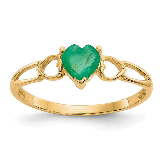 Genuine Birthstone Heart Ring — (05) May