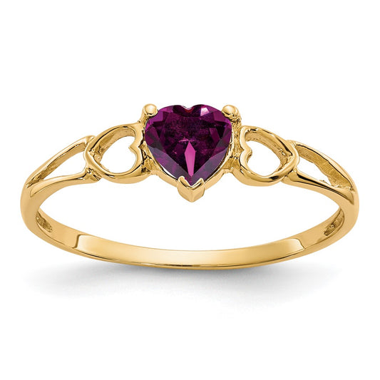 Genuine Birthstone Heart Ring — (01) January
