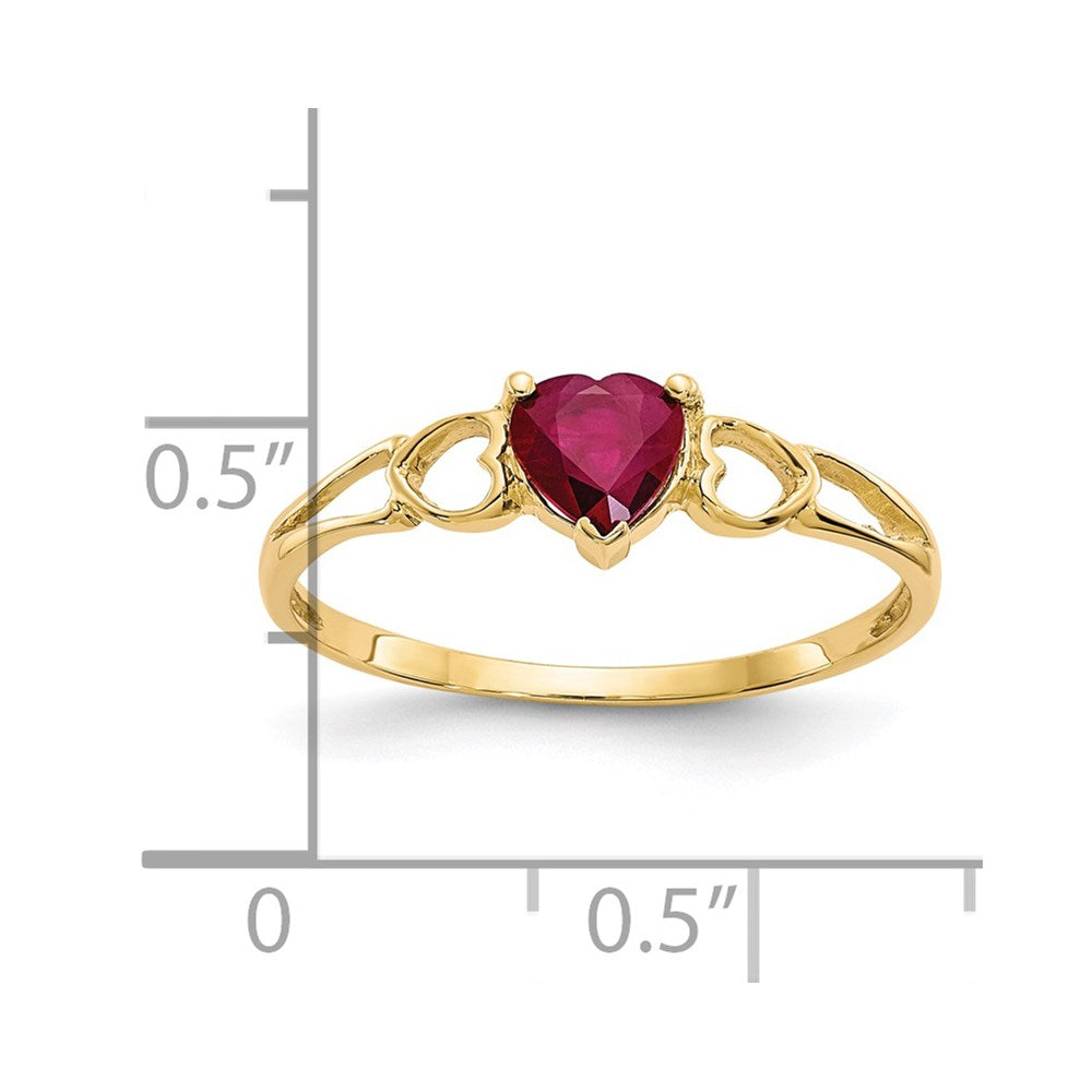 Genuine Birthstone Heart Ring — (07) July