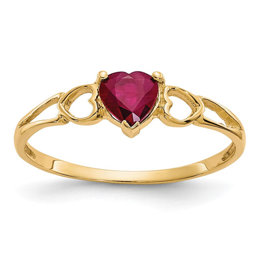 Genuine Birthstone Heart Ring — (07) July