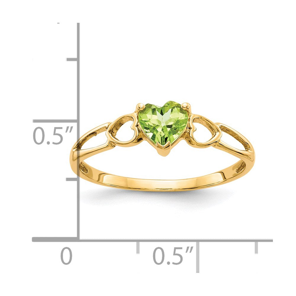 Genuine Birthstone Heart Ring — (08) August