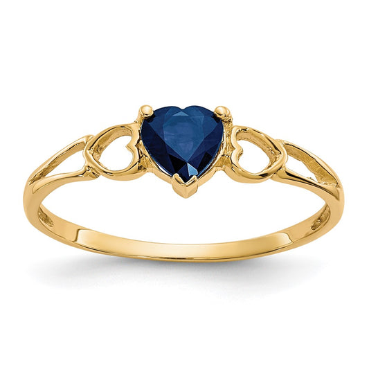 Genuine Birthstone Heart Ring — (09) September