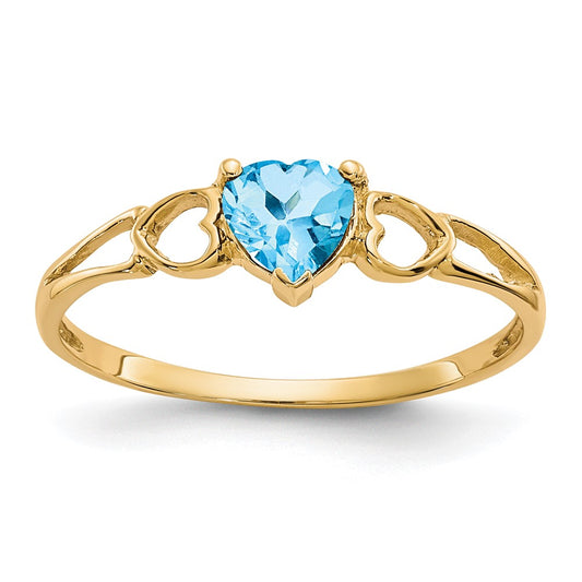 Genuine Birthstone Heart Ring — (12) December