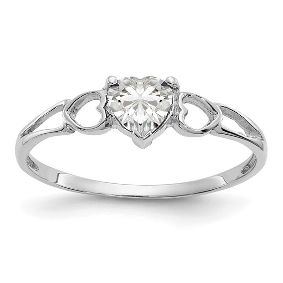 Genuine Birthstone Heart Ring