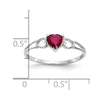 Genuine Birthstone Heart Ring — (07) July
