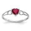 Genuine Birthstone Heart Ring