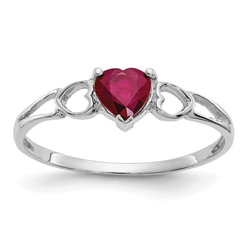 Genuine Birthstone Heart Ring — (07) July