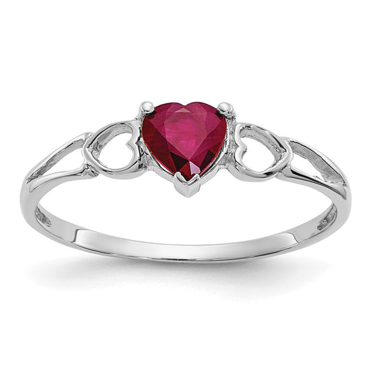 Genuine Birthstone Heart Ring — (07) July
