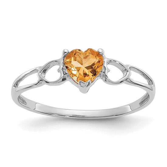 Genuine Birthstone Heart Ring — (11) November