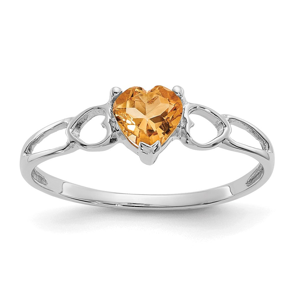 Genuine Birthstone Heart Ring — (11) November