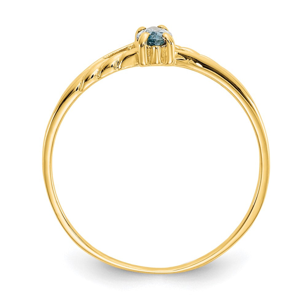 Geniune Marquise Birthstone Ring — (03) March
