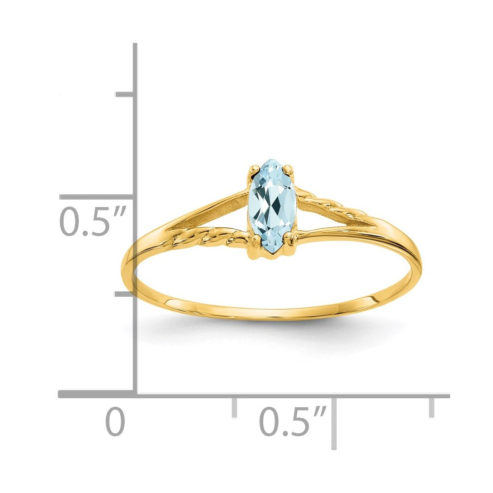 Geniune Marquise Birthstone Ring — (03) March
