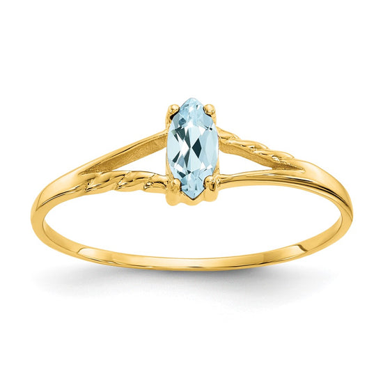 Geniune Marquise Birthstone Ring — (03) March