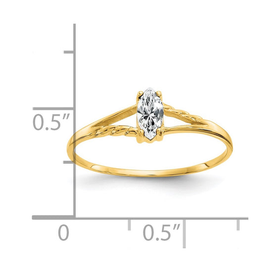 Geniune Marquise Birthstone Ring — (04) April