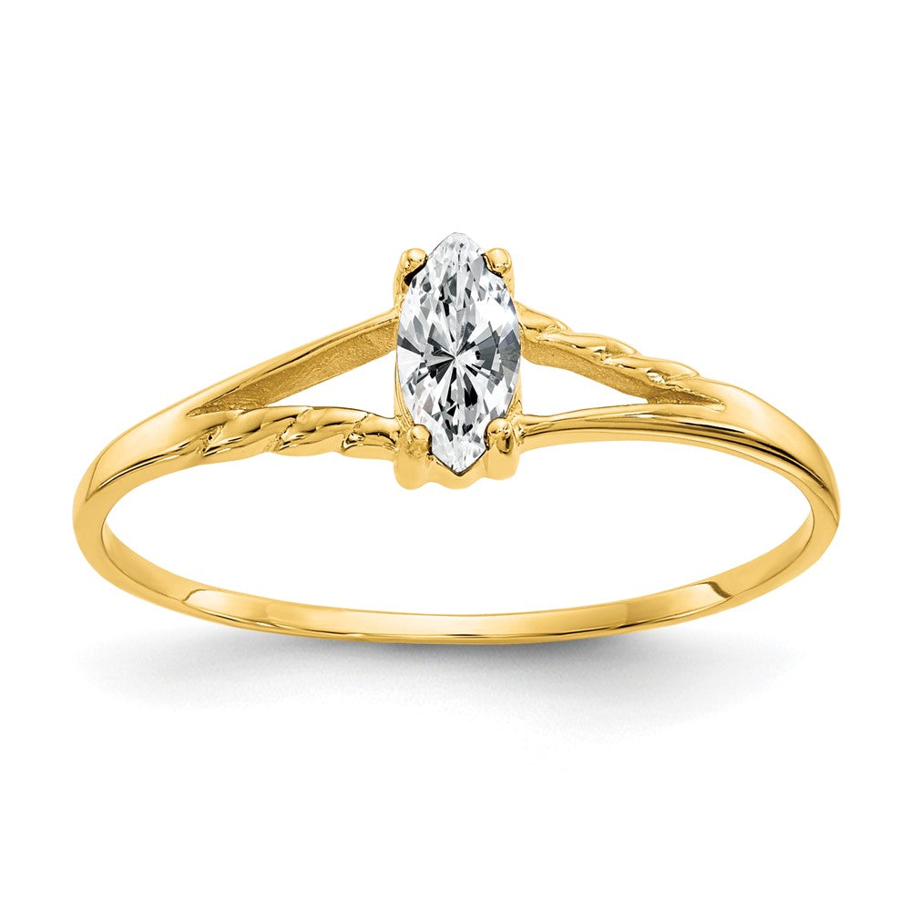 Geniune Marquise Birthstone Ring — (04) April