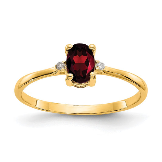 Diamond & Gemstone Birthstone Ring — Garnet
