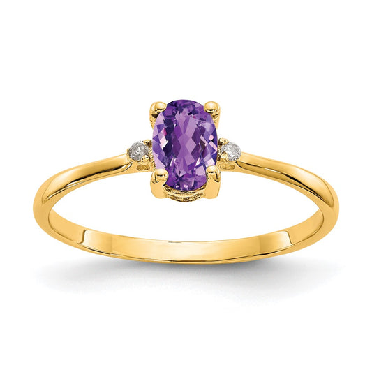 Diamond & Gemstone Birthstone Ring — Amethyst