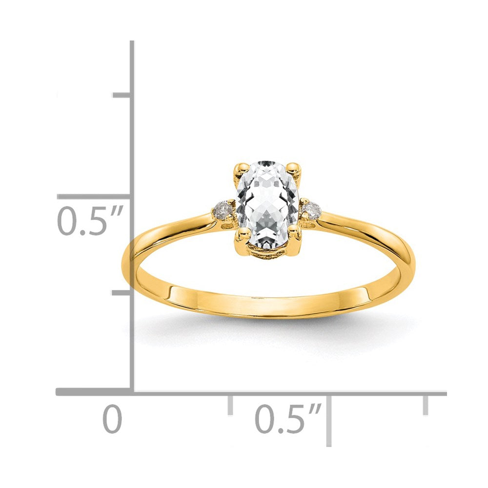 Diamond & Gemstone Birthstone Ring — Topaz (White)