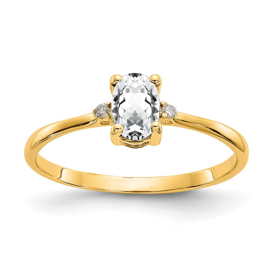 Diamond & Gemstone Birthstone Ring — Topaz (White)