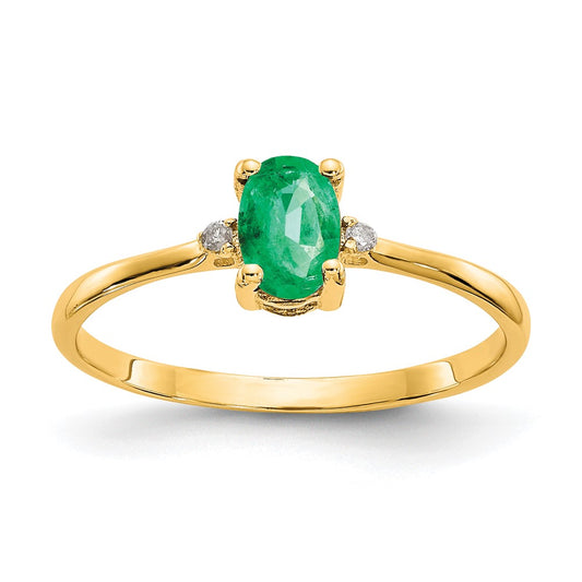 Diamond & Gemstone Birthstone Ring — Emerald