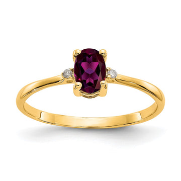 Diamond & Gemstone Birthstone Ring — Garnet (Rhodolite)