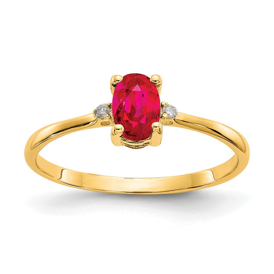 Diamond & Gemstone Birthstone Ring — Ruby