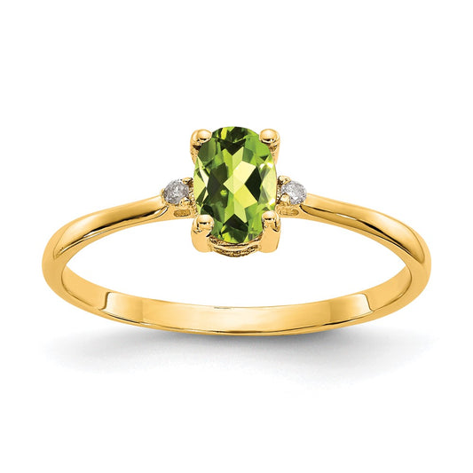 Diamond & Gemstone Birthstone Ring — Peridot
