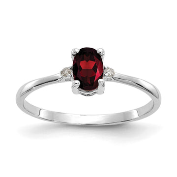 Diamond & Gemstone Birthstone Ring — Garnet