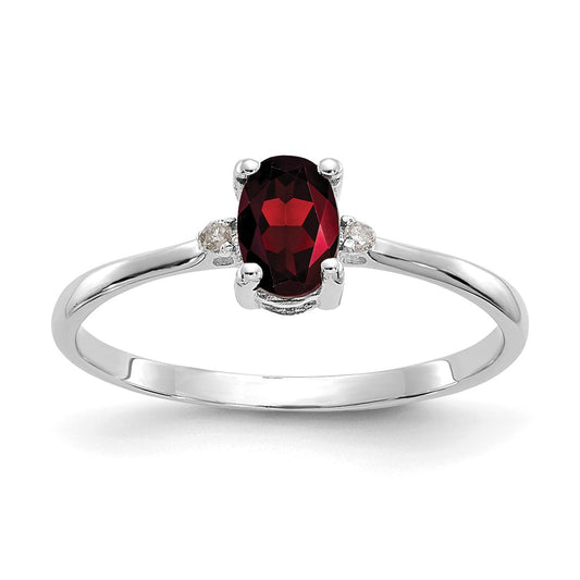 Diamond & Gemstone Birthstone Ring — Garnet