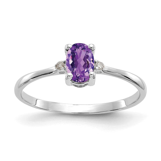Diamond & Gemstone Birthstone Ring — Amethyst